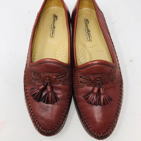 NEW Santoni Italian Leather Tassel Loafers 7.5D main image 4